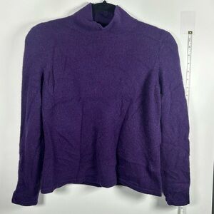 Lands’ End Royal Purple Mock Neck Cashmere Sweater Women’s XS